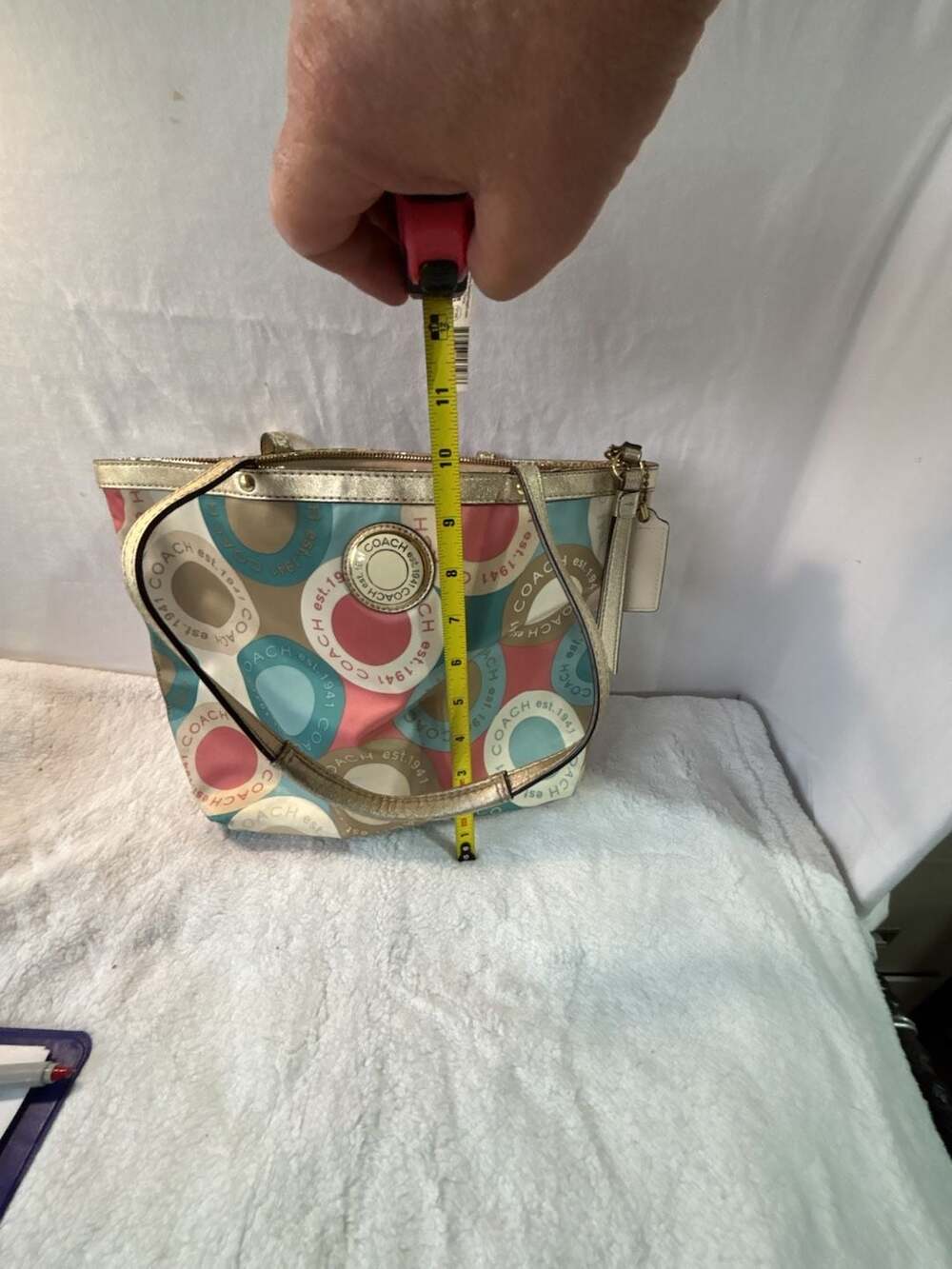Coach Poppy Multicolor Circle Print Tote Bag - Picture 7 of 7